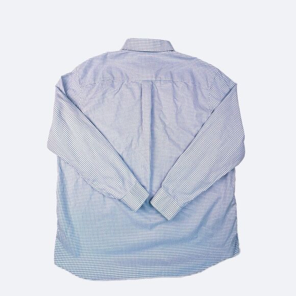 Duluth Trading Button-Down Shirt Men XL Blue Check Casual Cotton Long Sleeve - Picture 3 of 9